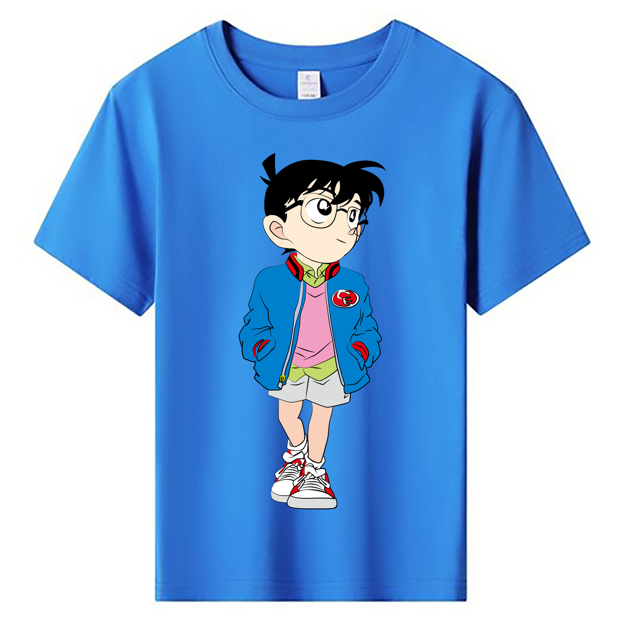 （画像用） 名探偵コナン 江戸川 コナン Detective Conan Conan Edogawa 綿100％キッズTシャツ（フロントプリント）